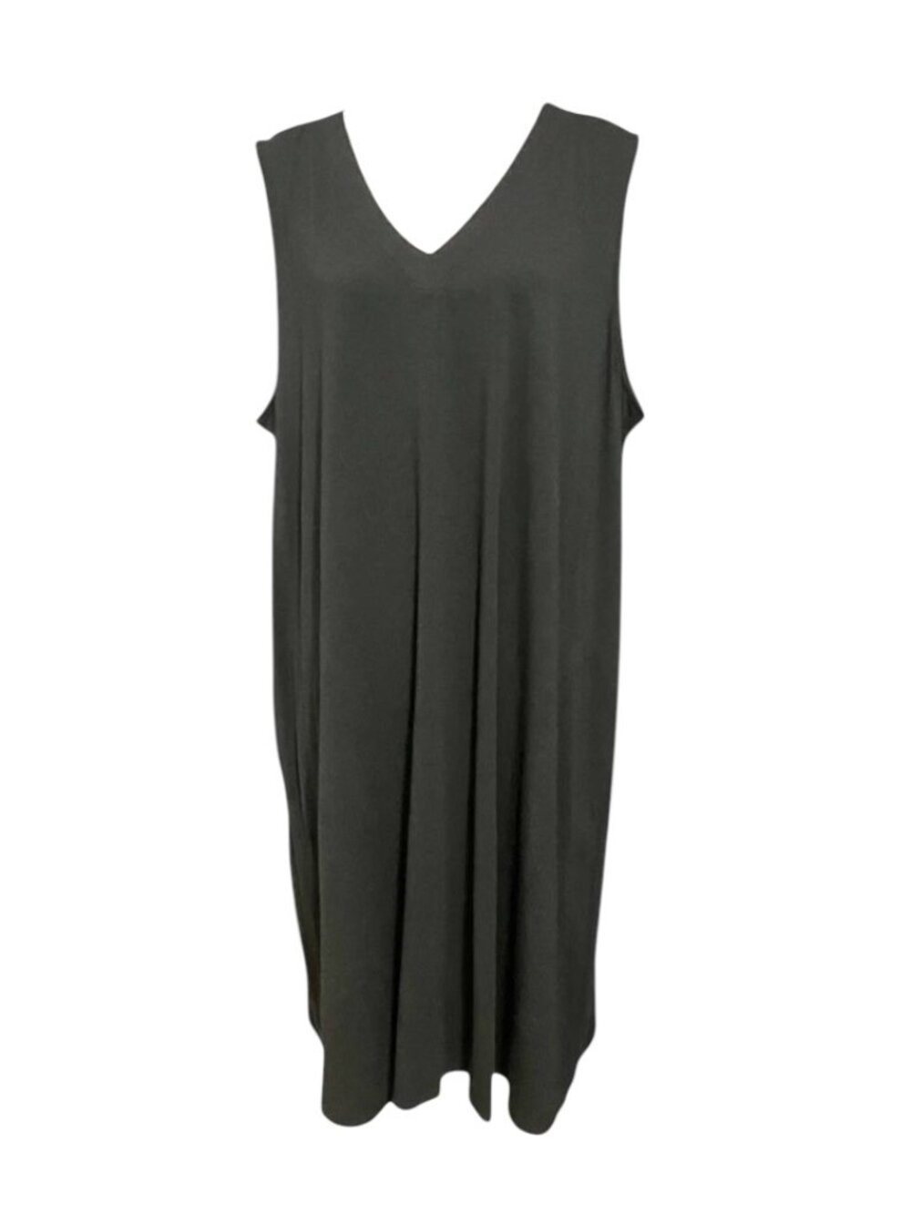 J Jill Wearever Midi Dress Women's 3X Black Sleeveless Stretch V Neck Plus - Picture 2 of 9